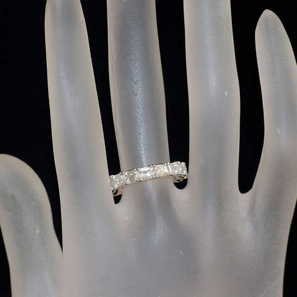 Pt900 クリスカットダイヤモンド リング 3.69ct フルエタニティ