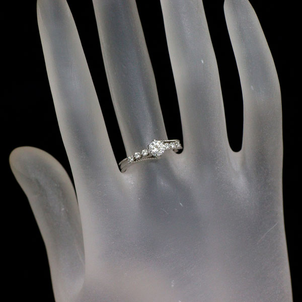 Pt900 ダイヤモンド リング 0.355ct F FL 3EXHC D0.09ct