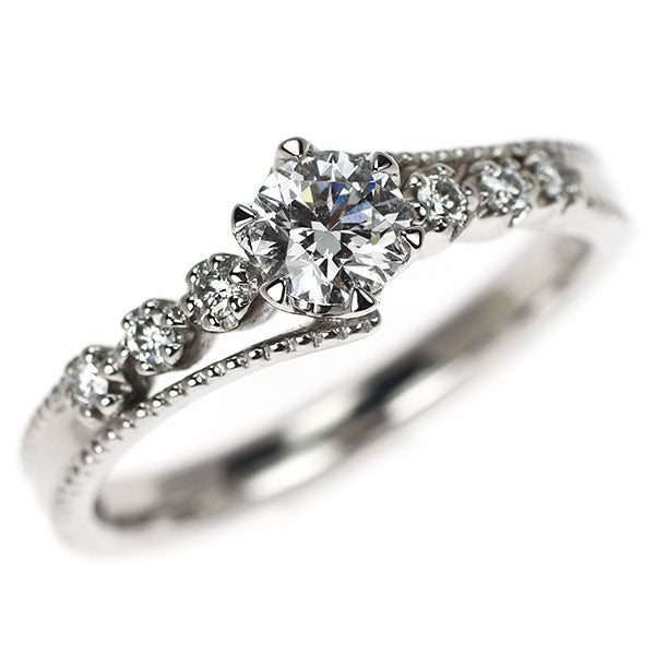 Pt900 ダイヤモンド リング 0.355ct F FL 3EXHC D0.09ct