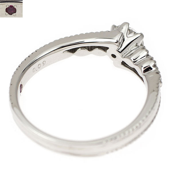 Pt900 ダイヤモンド リング 0.355ct F FL 3EXHC D0.09ct