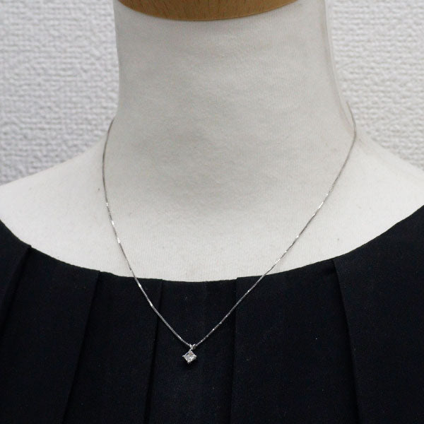 セイコー Pt900/ Pt850 プリンセスカット ダイヤモンド ペンダントネックレス 0.31ct
