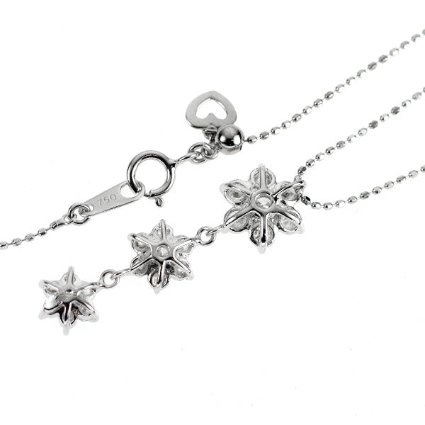 K18WG ダイヤモンド ペンダントネックレス 1.00ct フラワー