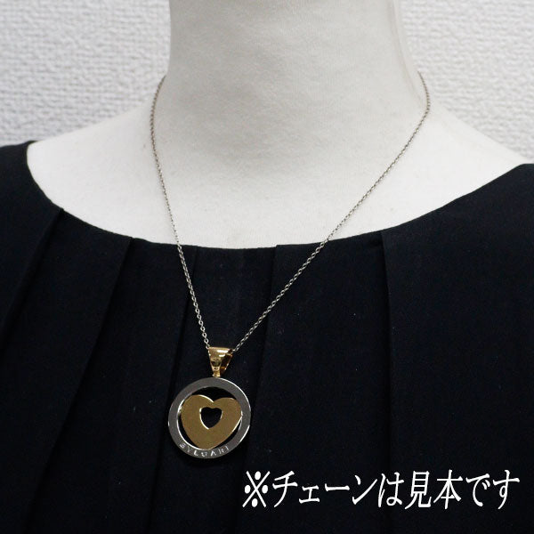 ブルガリ K18YG/ SS ペンダントトップ トンドハート