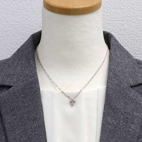 Pt900/ Pt850 天然ピンク ダイヤモンド H&Cダイヤモンド ペンダントネックレス 0.05ct D0.22ct  クロス 希少