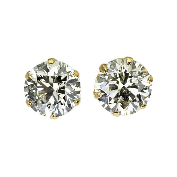 K18YG ダイヤモンド ピアス 0.888ct J I1 VG/G