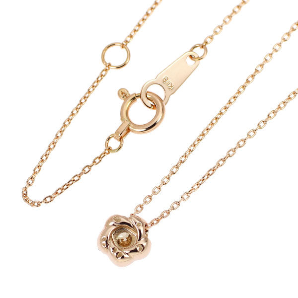K18PG ダイヤモンド ペンダントネックレス 0.11ct フラワー