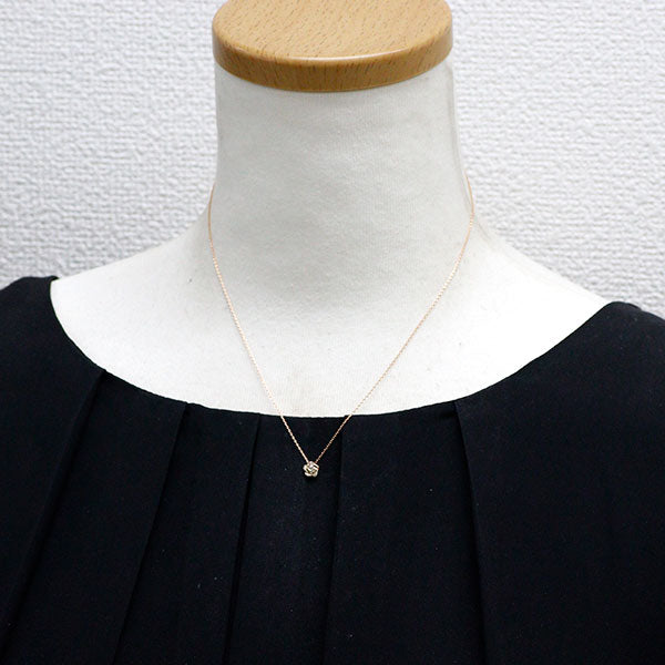 K18PG ダイヤモンド ペンダントネックレス 0.11ct フラワー