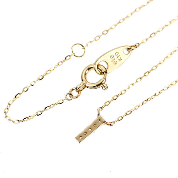 エテ/ete K10YG ダイヤモンド ペンダントネックレス 0.02ct
