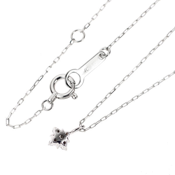 4℃ K10WG ダイヤモンド ペンダントネックレス