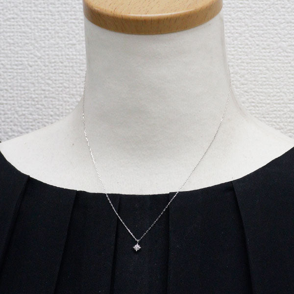 4℃ K10WG ダイヤモンド ペンダントネックレス