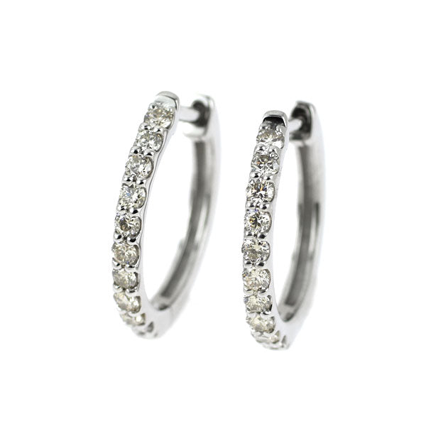 Pt900 ダイヤモンド フープ ピアス 0.34ct