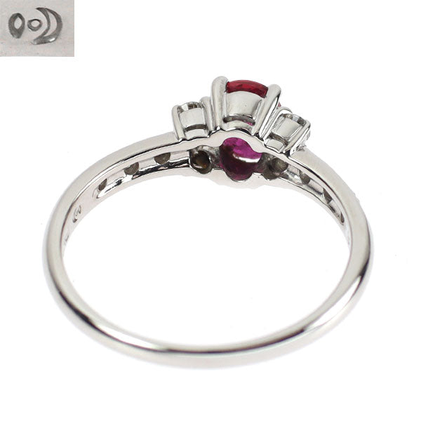 田崎真珠 Pt900 ルビー ダイヤモンド リング 0.60ct D0.18ct