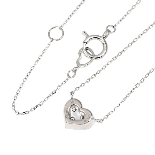 ポンテヴェキオ K18WG ダイヤモンド ネックレス 0.13ct ハート
