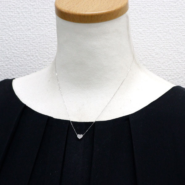 ポンテヴェキオ K18WG ダイヤモンド ネックレス 0.13ct ハート