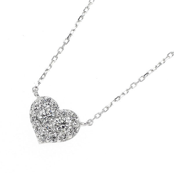 ポンテヴェキオ K18WG ダイヤモンド ネックレス 0.13ct ハート