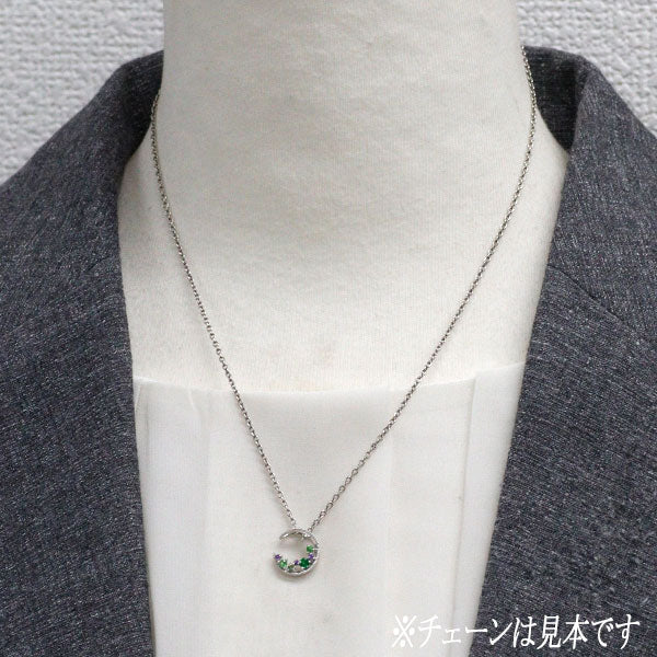 K18WG グロッシュラーライトガーネット カラーサファイア ペンダントトップ 0.07ct