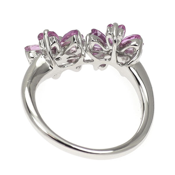 Pt900 ピンクサファイア ダイヤモンド リング 1.88ct D0.03ct フラワー