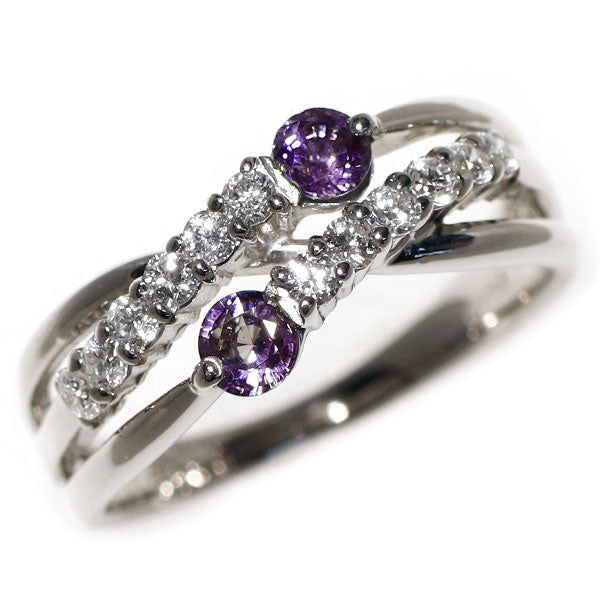 希少 Pt900 アレキサンドライト ダイヤモンド リング 0.30ct D0.26ct