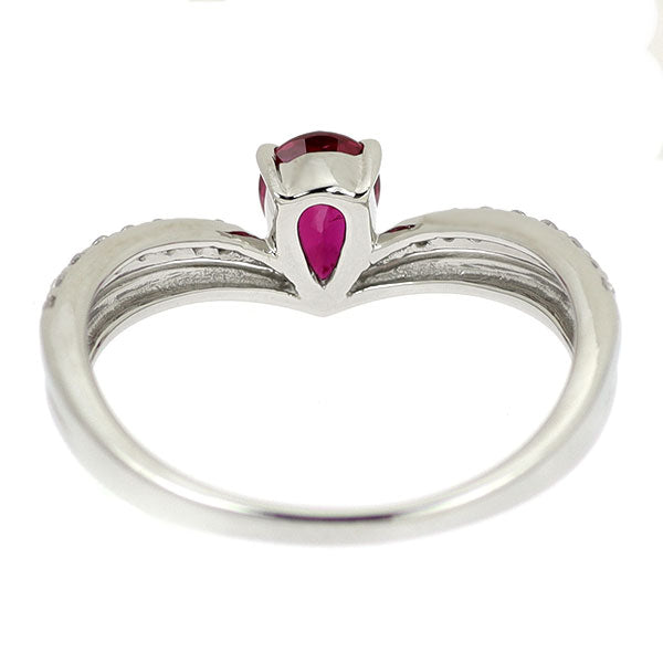 Pt900 ルビー ダイヤモンド リング 0.55ct D0.14ct