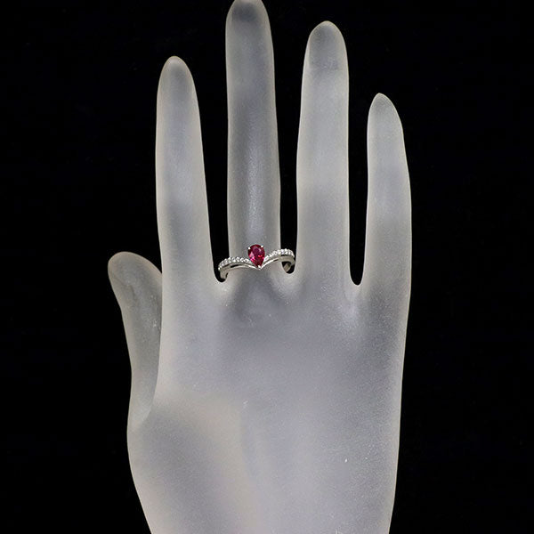 Pt900 ルビー ダイヤモンド リング 0.55ct D0.14ct