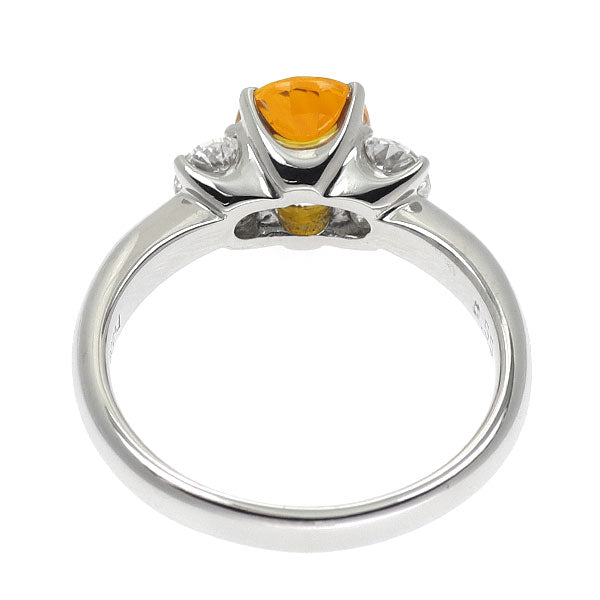 Pt900 ゴールデンサファイア ダイヤモンド リング 1.58ct D0.55ct