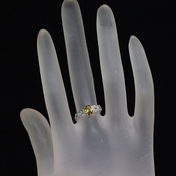 Pt900 スフェーン ダイヤモンド リング 0.57ct D0.06ct