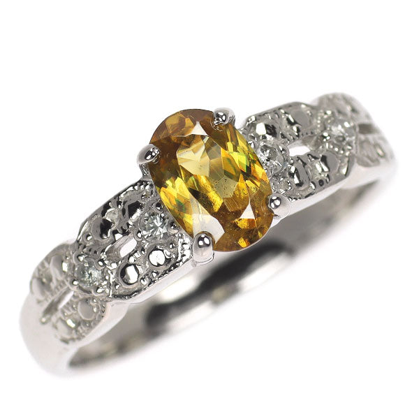 Pt900 スフェーン ダイヤモンド リング 0.57ct D0.06ct