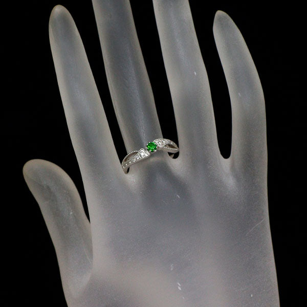 希少 Pt950 デマントイドガーネット ダイヤモンド リング 0.16ct D0.05ct