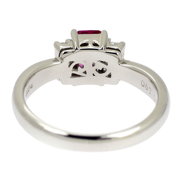 Pt900 ルビー ダイヤモンド リング 0.57ct D0.32ct