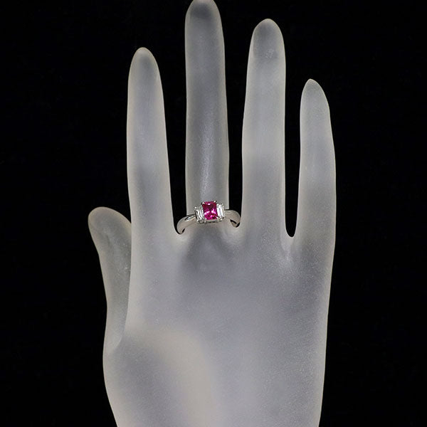 Pt900 ルビー ダイヤモンド リング 0.57ct D0.32ct