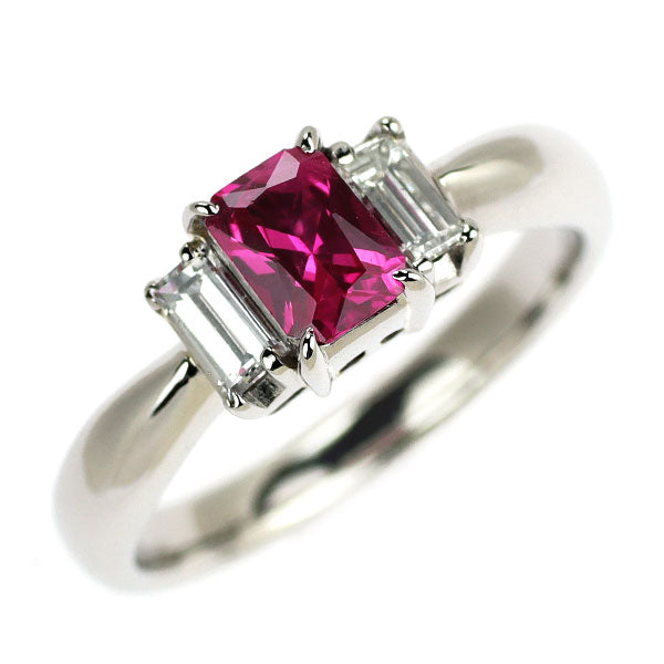 Pt900 ルビー ダイヤモンド リング 0.57ct D0.32ct