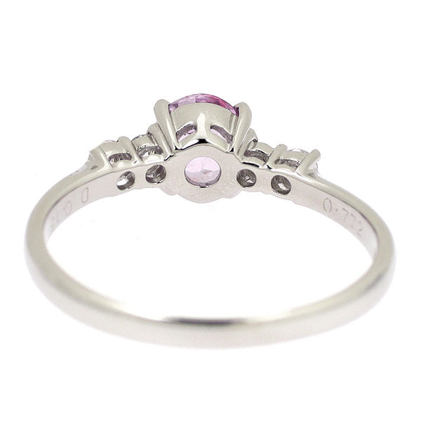 Pt900 ピンクサファイア ダイヤモンド リング 0.772ct D0.15ct