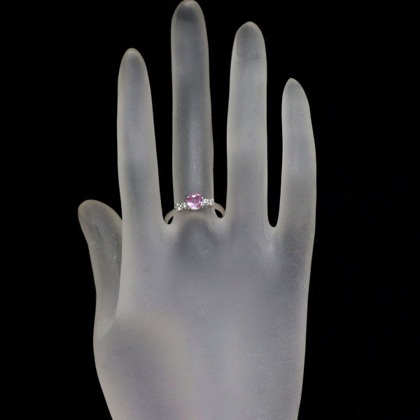 Pt900 ピンクサファイア ダイヤモンド リング 0.772ct D0.15ct