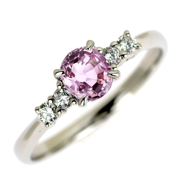 Pt900 ピンクサファイア ダイヤモンド リング 0.772ct D0.15ct