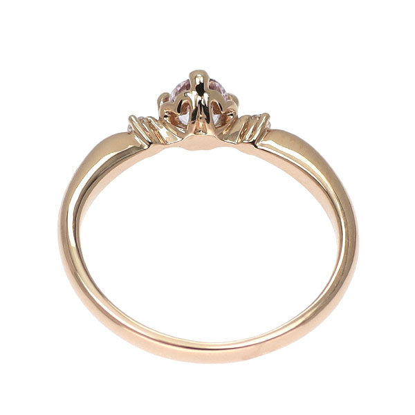K18PG ピンク サファイア ダイヤモンド リング 0.375ct D0.02ct