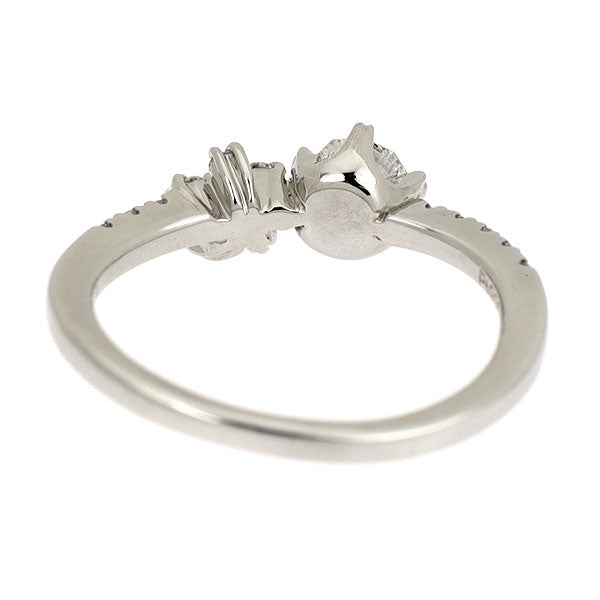 Pt900 さくらカット ダイヤモンド リング 0.268ct D0.13ct
