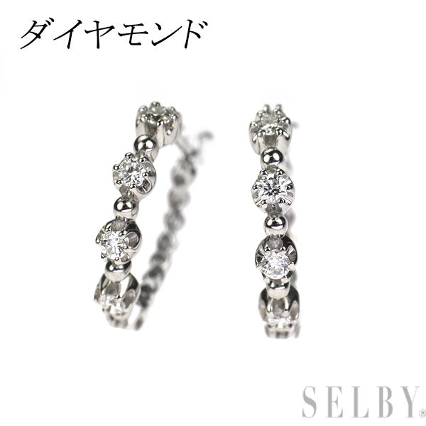 Pt950/ Pt900 ダイヤモンド ピアス フープ