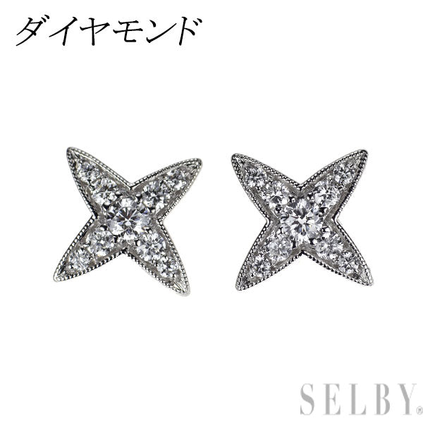 K18WG ダイヤモンド ピアス