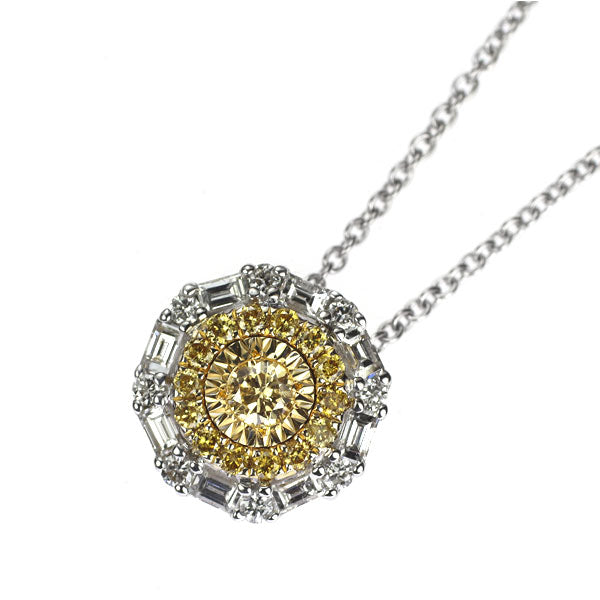 K18YG/WG ダイヤモンド ペンダントネックレス 0.35ct