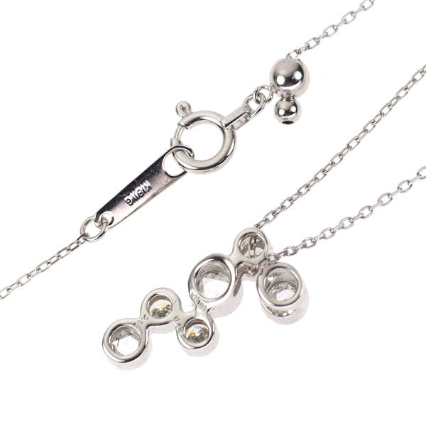 K18WG ローズカット ダイヤモンド ペンダントネックレス 0.18ct D0.13ct