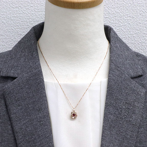 K18PG ルビー ダイヤモンド ペンダントネックレス 0.30ct D0.05ct