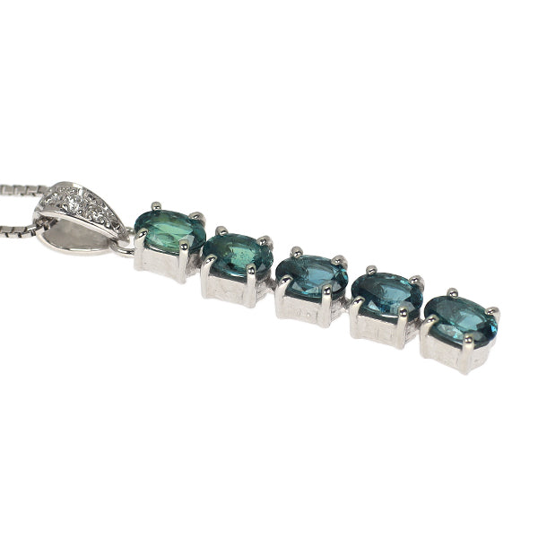 希少 K18WG アレキサンドライト ダイヤモンド ペンダントネックレス 1.10ct D0.02ct