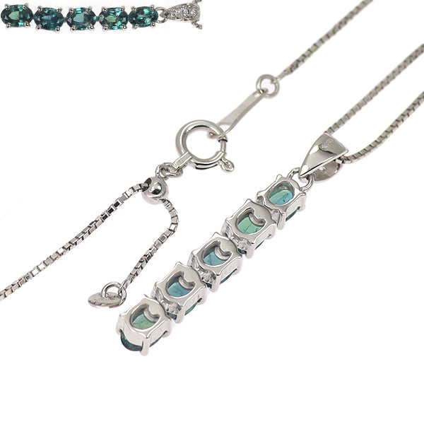 希少 K18WG アレキサンドライト ダイヤモンド ペンダントネックレス 1.10ct D0.02ct