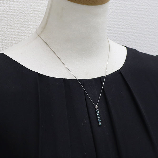 希少 K18WG アレキサンドライト ダイヤモンド ペンダントネックレス 1.10ct D0.02ct