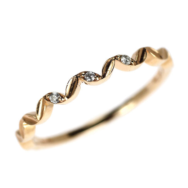 アガット K10PG ダイヤモンド リング 0.01ct