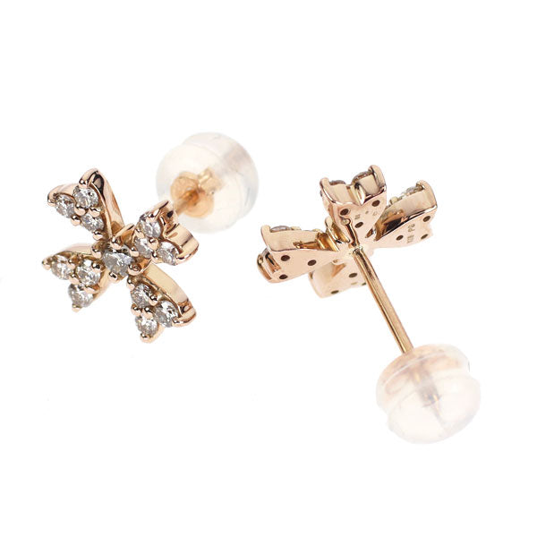 K18PG ダイヤモンド ピアス 0.40ct フラワー