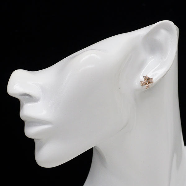 K18PG ダイヤモンド ピアス 0.40ct フラワー