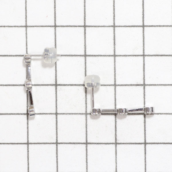 K18WG ダイヤモンド ピアス 0.30ct スリーストーン