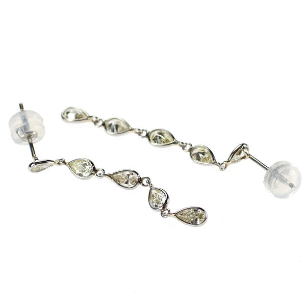 Pt900 ペアシェイプ ダイヤモンド ピアス 1.00ct