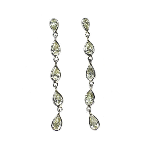 Pt900 ペアシェイプ ダイヤモンド ピアス 1.00ct